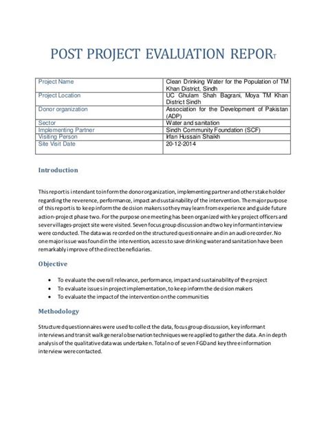 post project report template